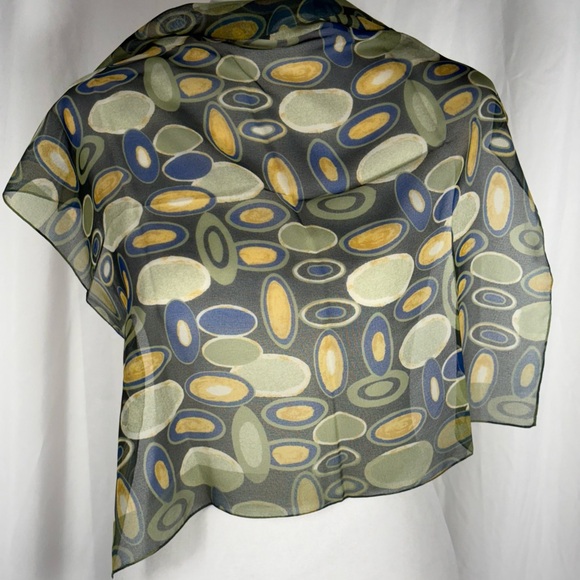 🎄$3 bundled NWT Elaine Gold Elegant Abstract Geometric Multicolor Scarf - Picture 6 of 6